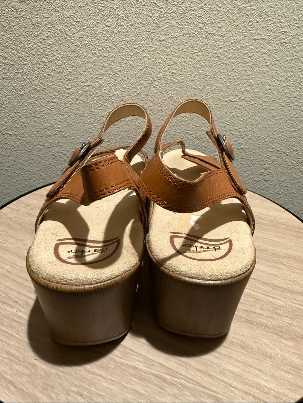 Dansko Season Camel Tan Leather Sandal Size 41 US 10.5-11 Hook & Loop Strap - Picture 5 of 11